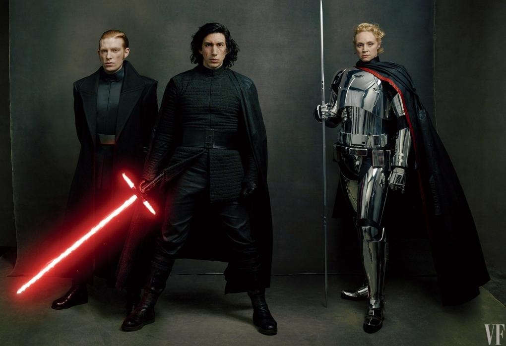 Les méchants : le général Hux, Kylo Ren et le Capitaine Phasma